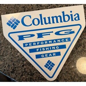 Enamel Sign Columbia‎ PFG Retail Signage Performance Fishing Gear Slat Wall